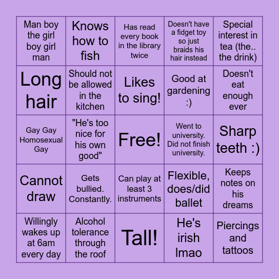 awistew Bingo Card