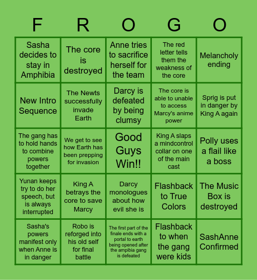 Amphibia Finale Bingo Card