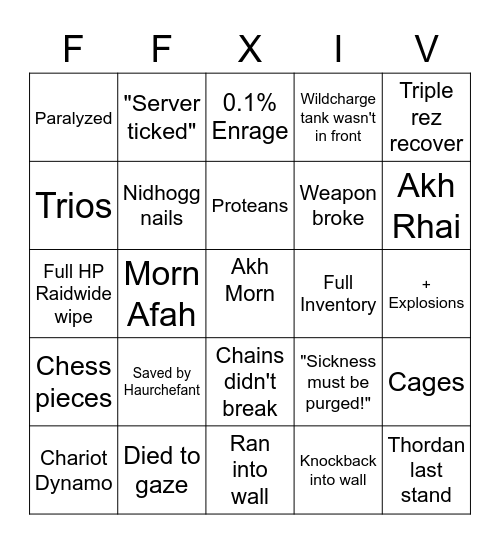 Dragonsong Ultimate Bingo Card