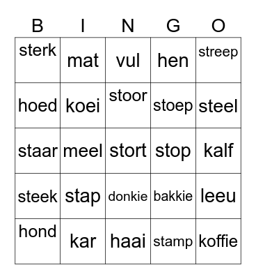 St-klank Bingo Card