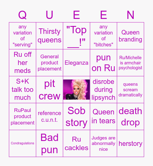 Drag Race Bingo (Finale Version) Bingo Card