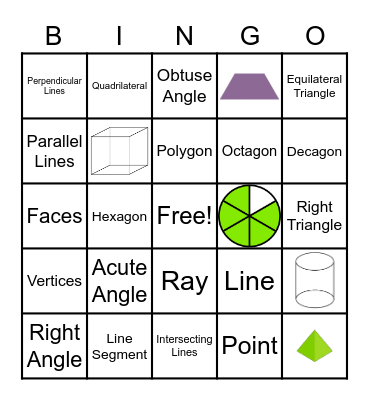 GEOMETRY TERMS Bingo Card