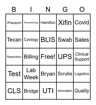 Lab Week 2022 Bingo Card