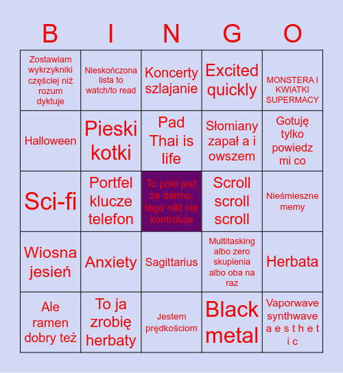 Kuba Bingo Card