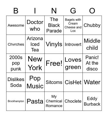 Roadrunner Bingo Card