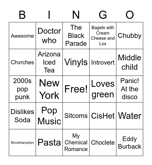 Roadrunner Bingo Card