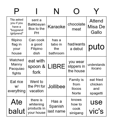 BAYANIHAN CLUB Bingo Card
