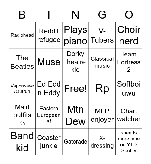 Juliet Bingo Card