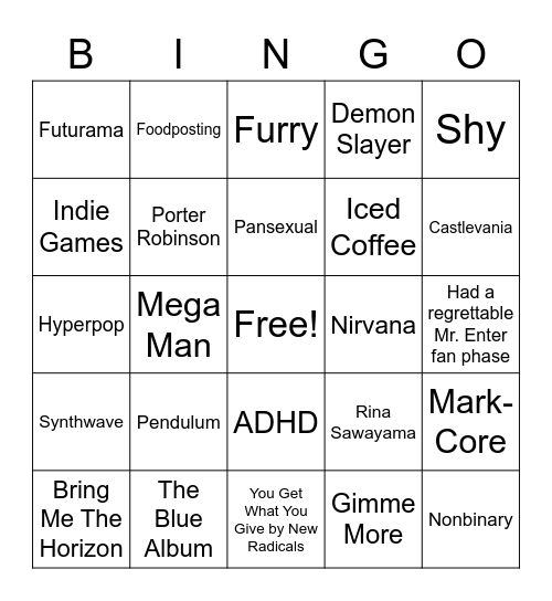 night_browser Bingo Card
