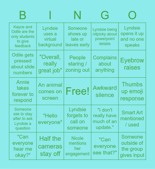 Ferrara Research Group Bingo Card