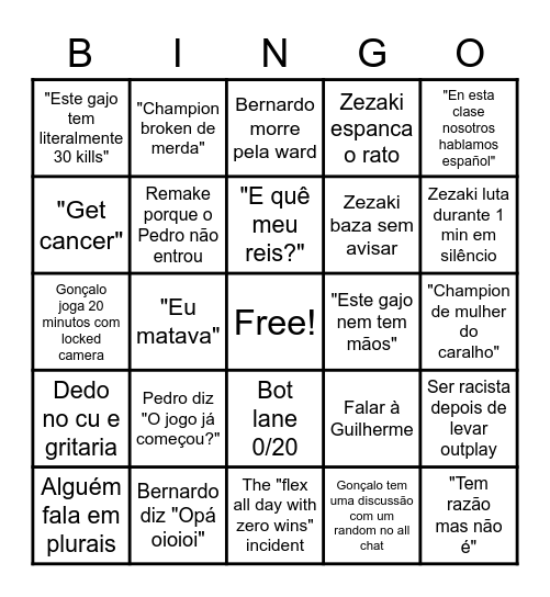 Baked Beans Bingo Card