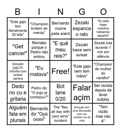 Baked Beans Bingo Card