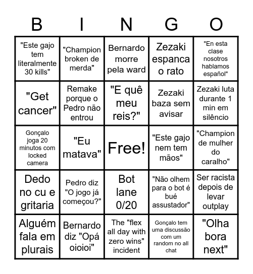 Baked Beans Bingo Card