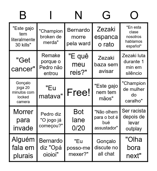 Baked Beans Bingo Card