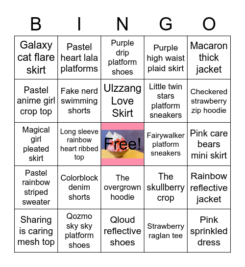 "My Clothes" Bingo Card