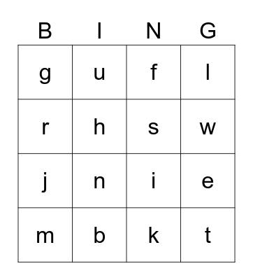 Alphabet Bingo Card