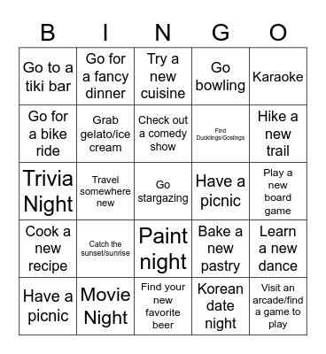 Summer 2022 Bingo Card