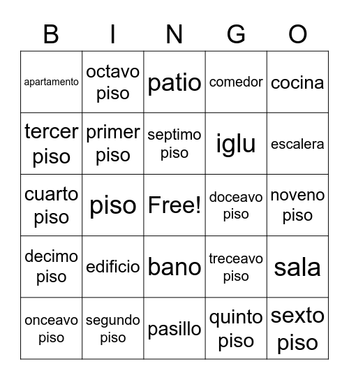 la casa Bingo Card