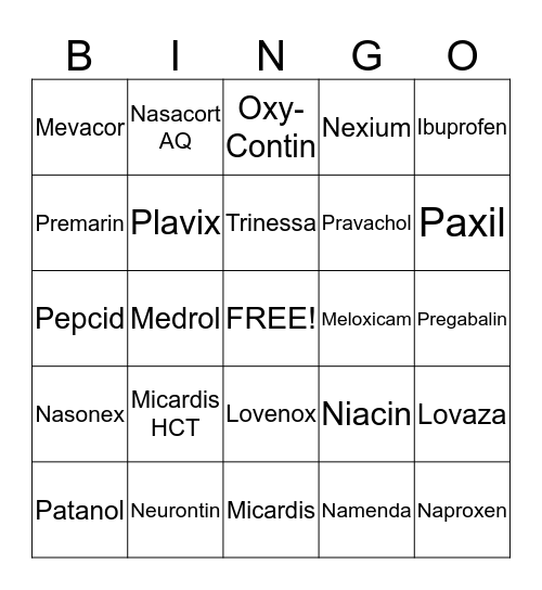 Mod 4 Bingo Card