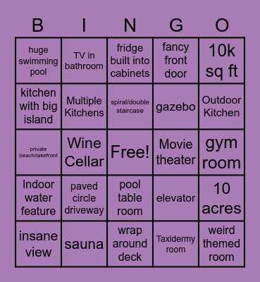 Foxie's Zillow Bingo Card