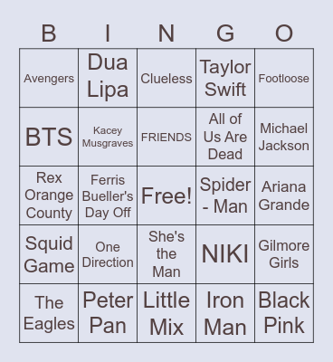 1st Round (Normal Bingo) Bingo Card