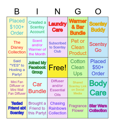 SCENTSY BINGO! Bingo Card