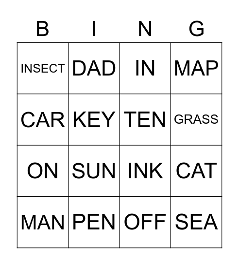BINGO Card