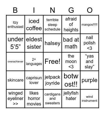 adw 😹😹😹 Bingo Card