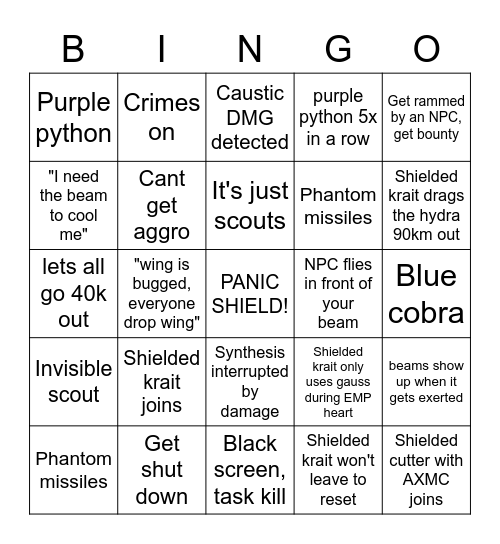 AXCZ Bingo Card