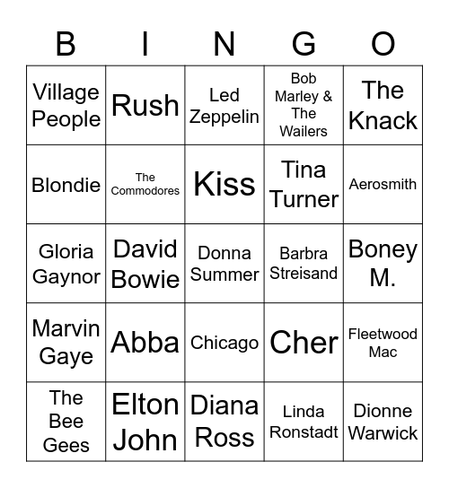 1970s BINGO Card