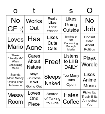 Otis Bingo Card