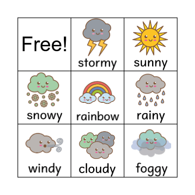 Weather Bingo! Bingo Card