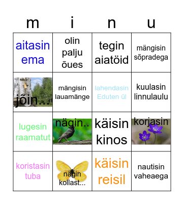 Koolivaheaeg 2022 Bingo Card