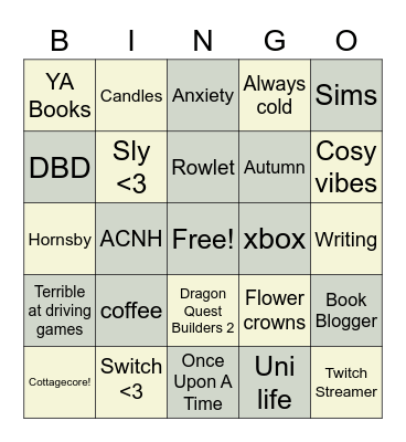 Coffeestarsbooks bingo Card