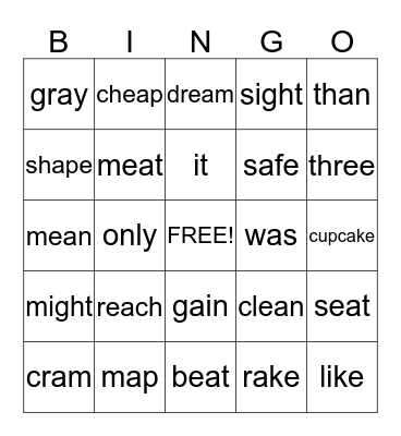 Spelling wk3 Bingo Card
