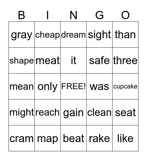 Spelling wk3 Bingo Card