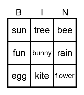 SPRING Bingo Card