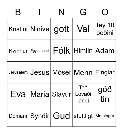 bíblia bingo Card
