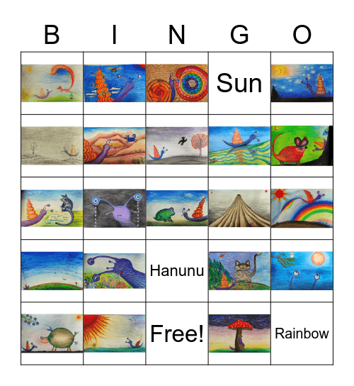 Hanunu the Snail Bingo Card