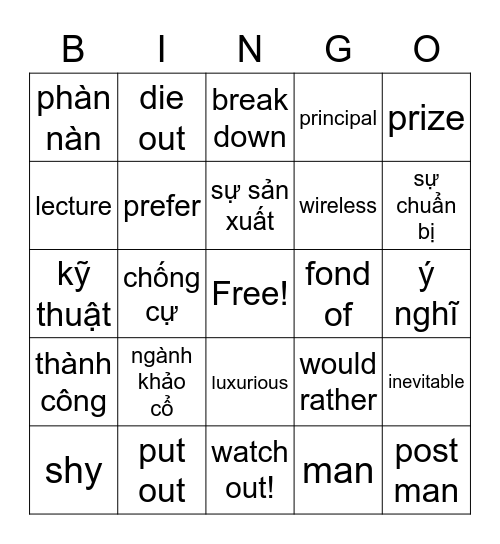 Bingo 28/4 Bingo Card