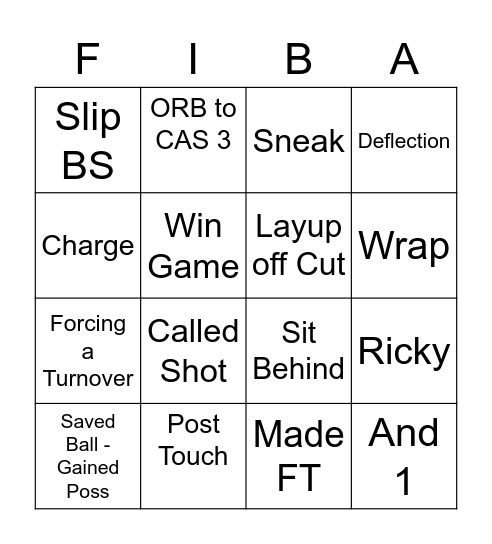 3 V 3 FIBA BINGO Card
