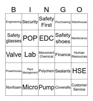 United Way Bingo Card