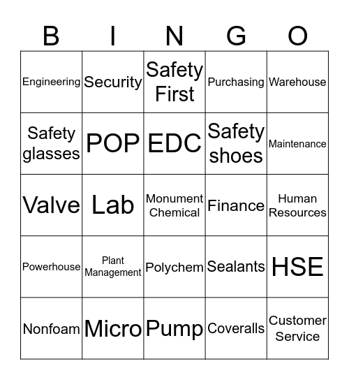 United Way Bingo Card