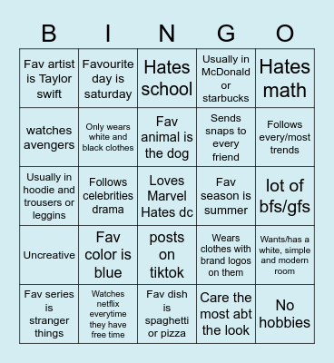 How Basic are you bingo Card