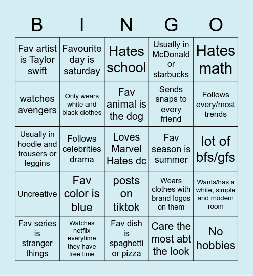 How Basic are you bingo Card