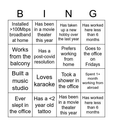 ~~~ DII Material World Bingo ~~~ (no direct/yes/no questions!) Bingo Card
