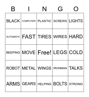 ROBOTS Bingo Card