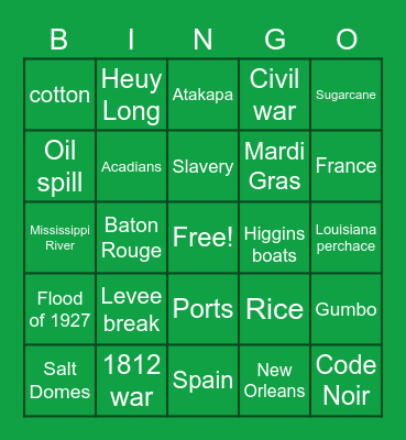 SS review Bingo Card