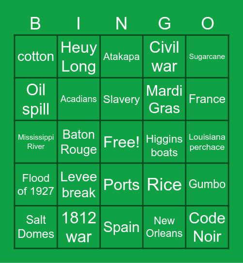 SS review Bingo Card