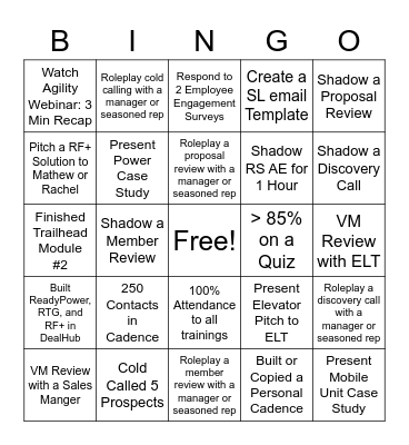 RS AE Bootcamp BINGO Card
